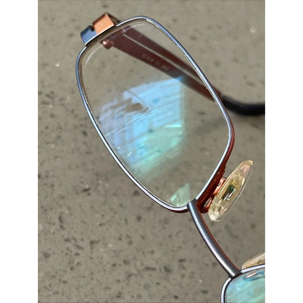 Bertelli B 667 C.2 49-16-135 Orange red Etch Eyeglasses Frames ONLY rectangle